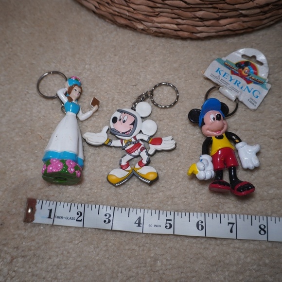 Disney Other - Disney Classic Vintage Bundle (3) 2 Mickey 1 Belle Key Chain Figurine